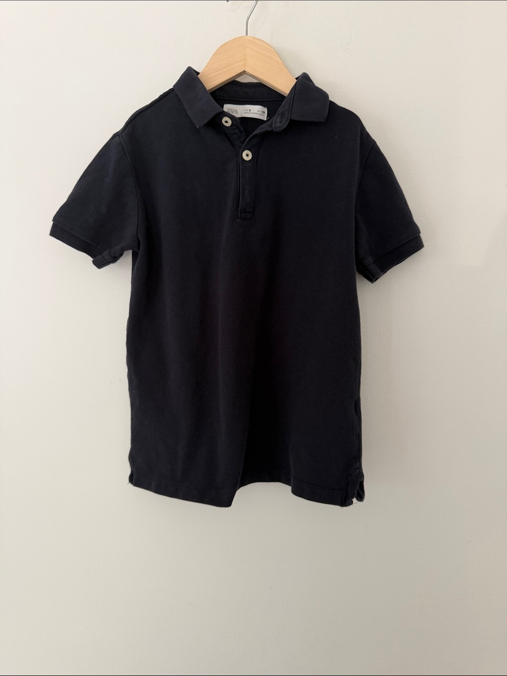 Zara Boys Classic Navy Blue Kids Polo Shirt Size 8 Years